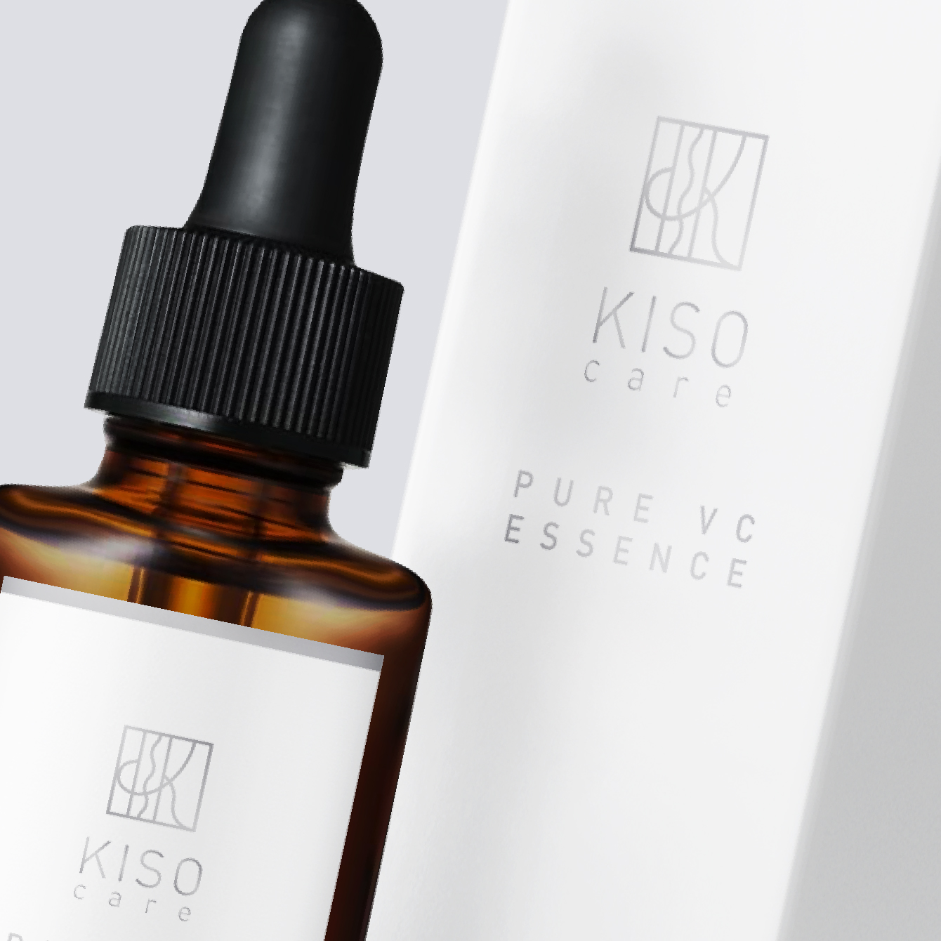 基礎化粧品研究所 様KISO care美容液パッケージ・ラベルデザイン制作