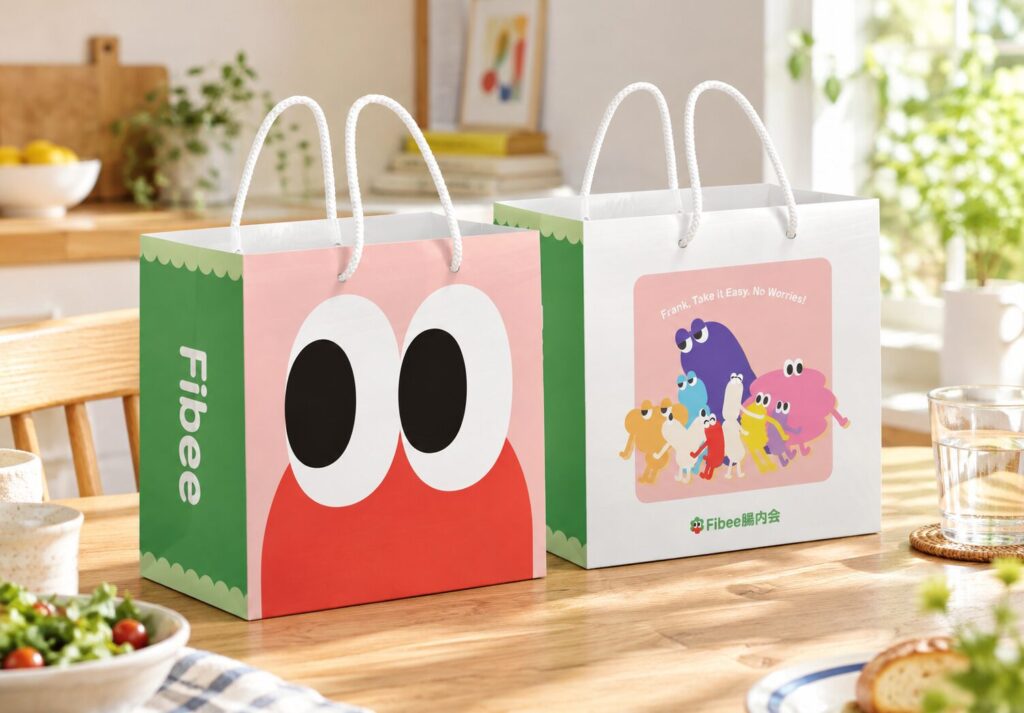 大阪のデザイン会社タイタン・アートのショッピングバッグ制作事例_株式会社ミツカン様「Fibee」